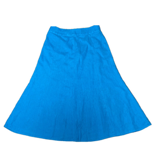 🌹 Talbots 🌹 100% Linen Vibrant Blue High-Low A-Line Skirt